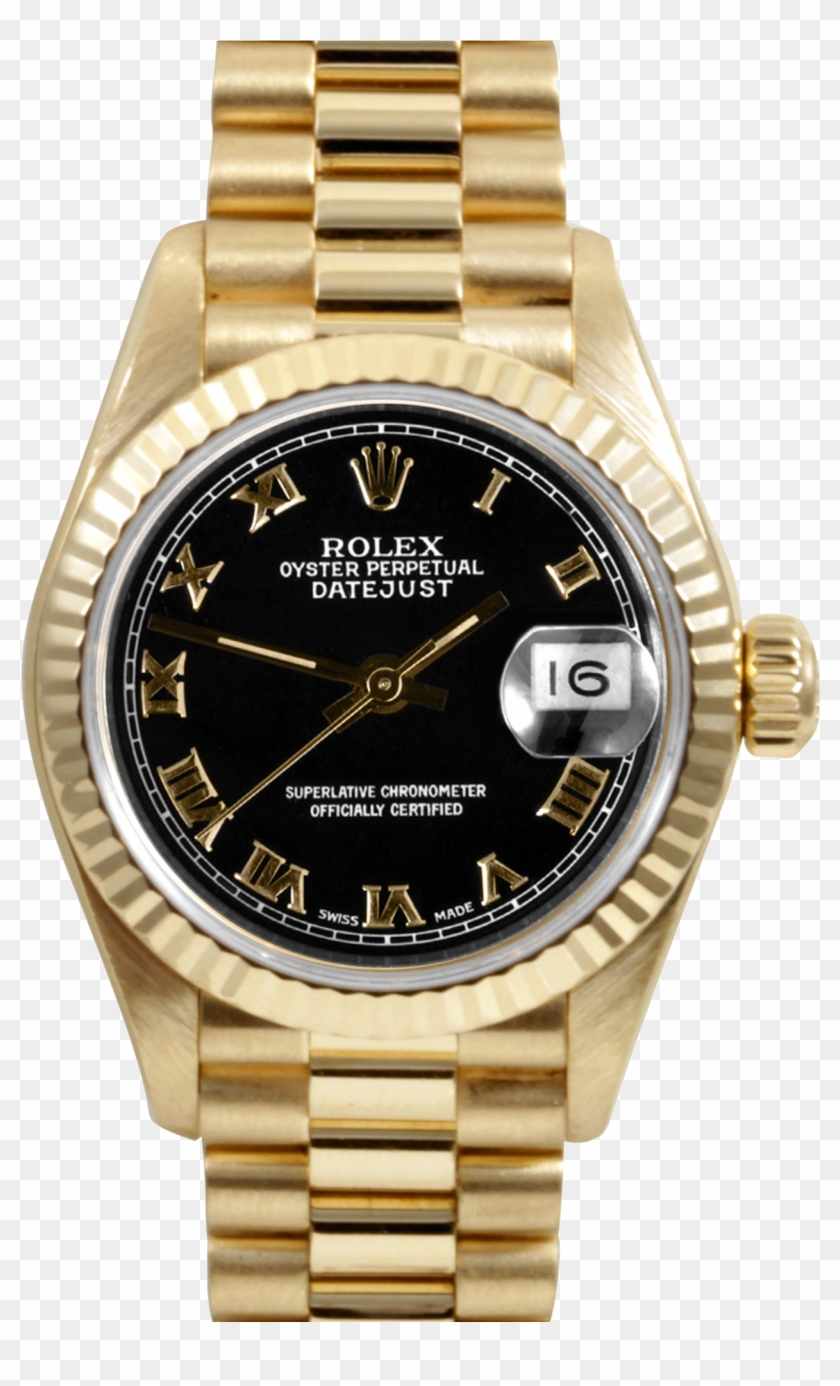 rolex gold watch black face