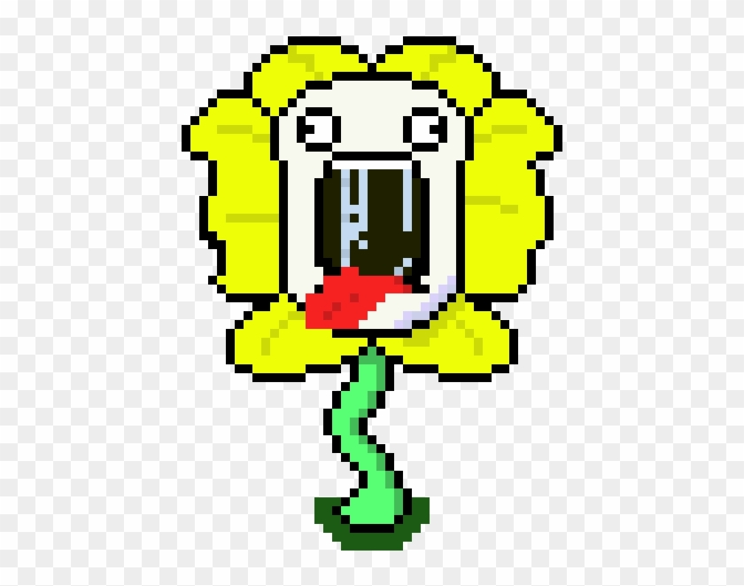 Flowery Screaming Flowey Undertale Pixel Clipart Pikpng