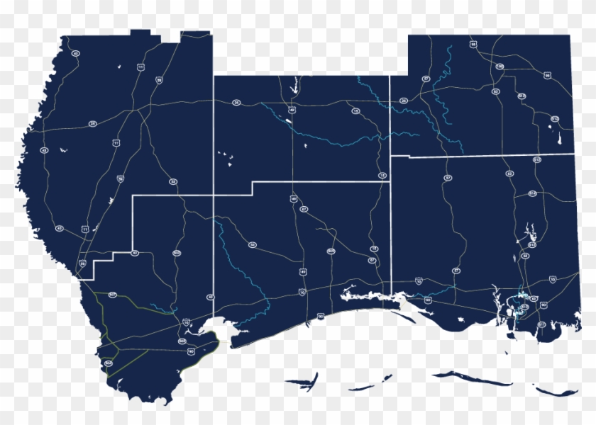 A Map Of The Six Counties In The Mississippi Gulf Coast - Atlas Clipart ...