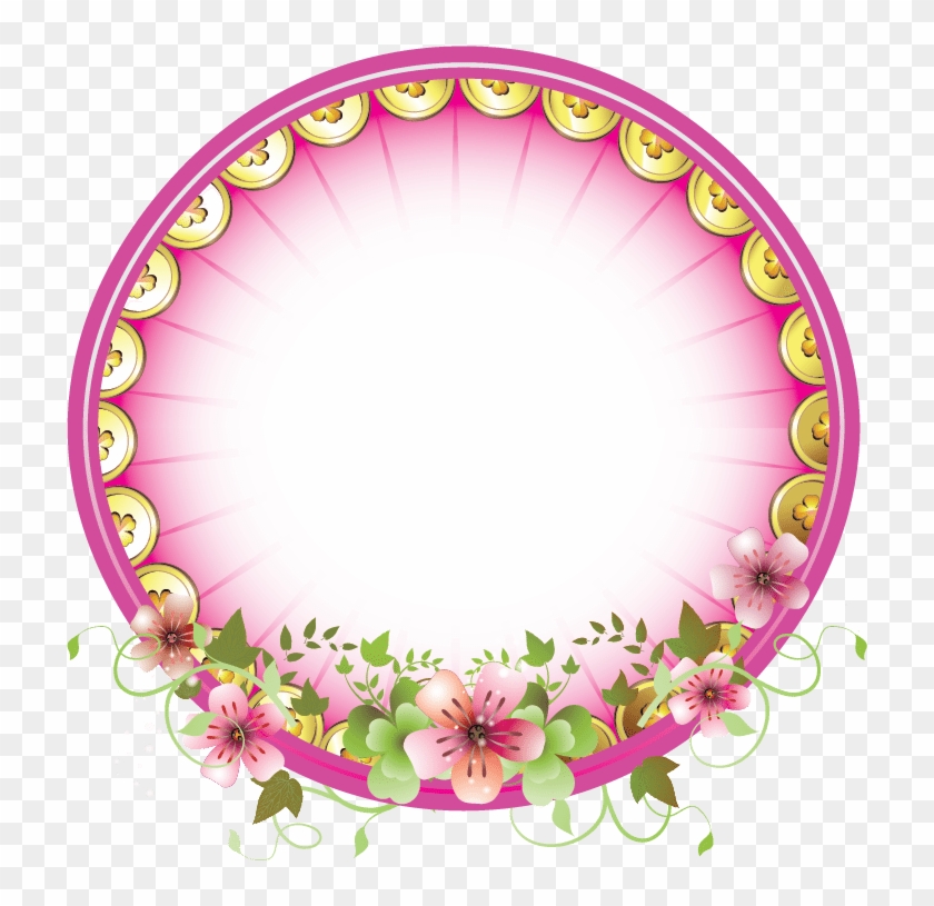 Design Free Logo Fl Round Frame Template Circle Clipart 7386 Pikpng
