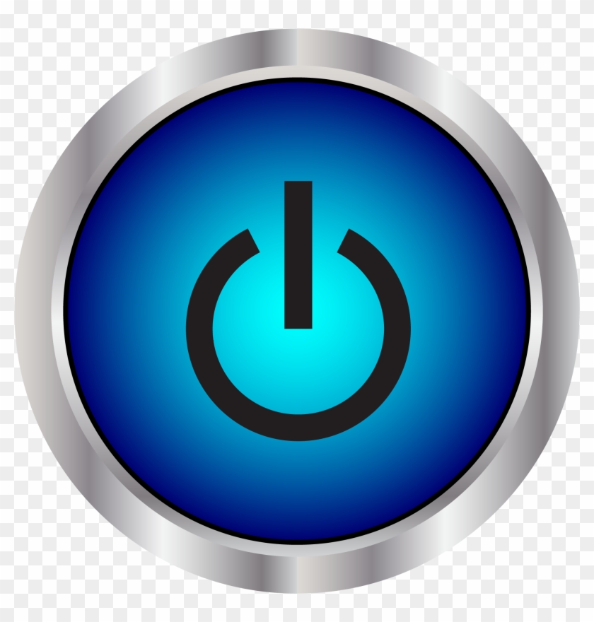 Download Power Wash Button - Blue Power Button Icon Clipart Png