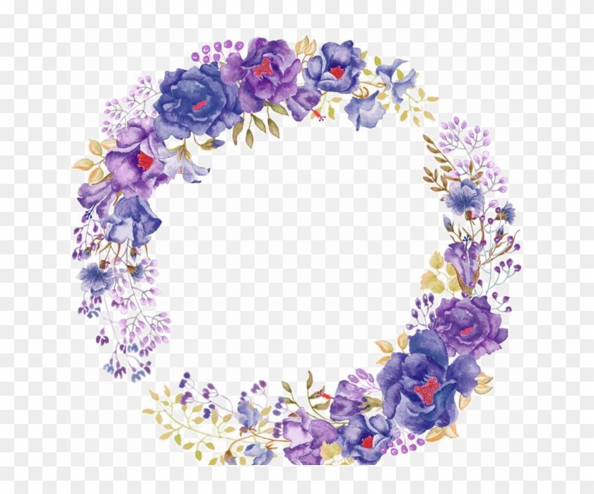 Download Purple Flowers Png Transparent Image Purple Watercolor Flower Wreath Png Clipart Png Download Pikpng