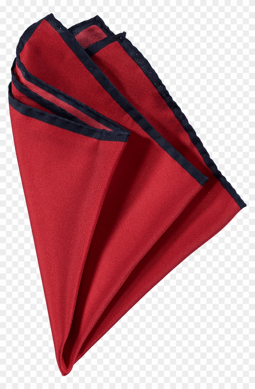 Silk Plain Pocket Square Red/navy - Leather Clipart (#803206) - PikPng