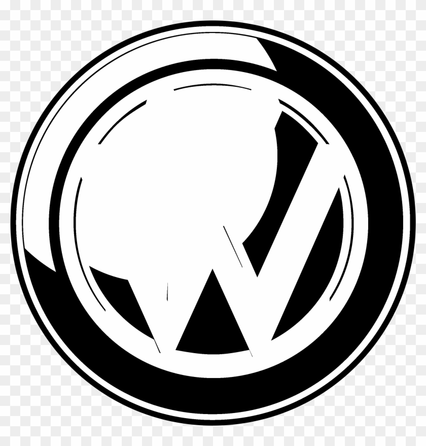 Volkswagen Logo Black And White - Vw Campervan Logo Clipart #830224