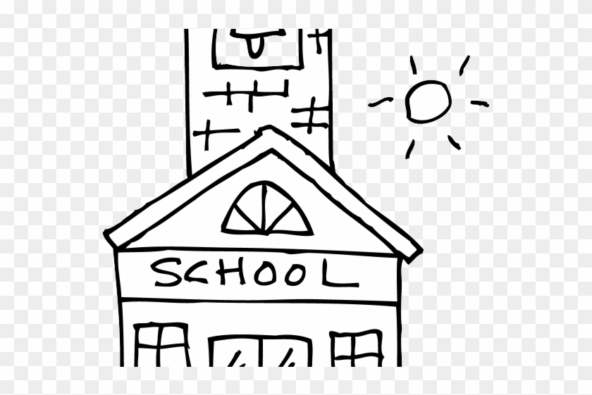 Download School House Outline - Black And White Clip Art School Clipart ...