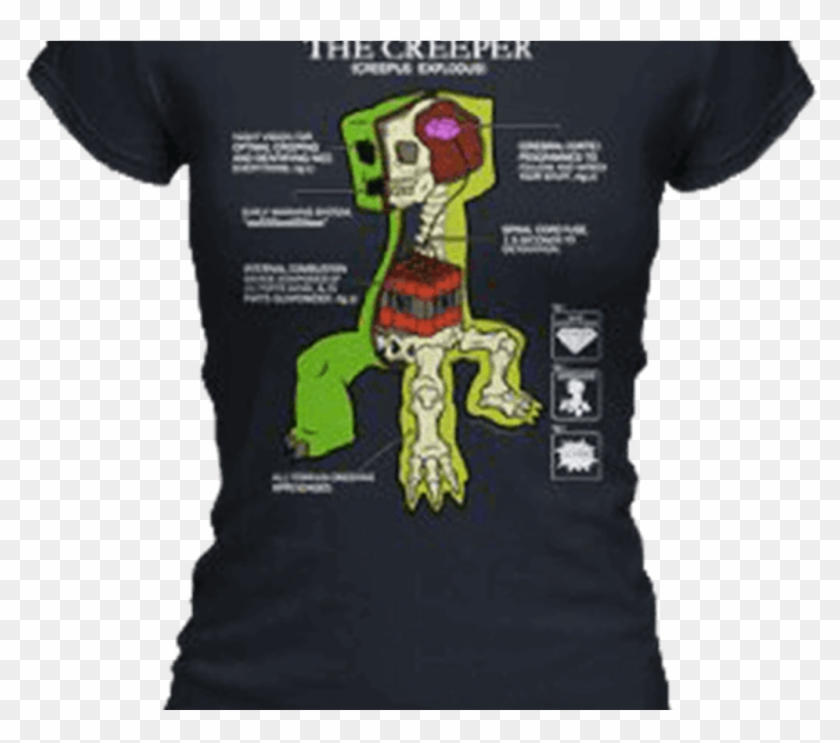 Download Womens Minecraft Creeper Anatomy T Shirt Nw 2610 From Creeper Anatomy Shirt Clipart 876081 Pikpng