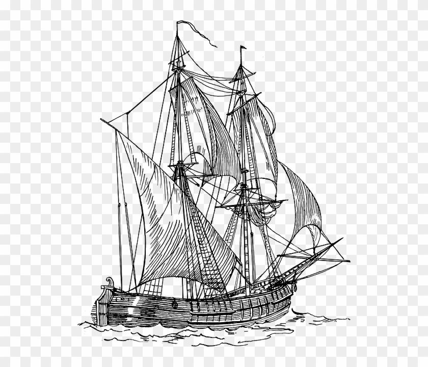 Star Wars Ships Black And White Clipart - Christopher Columbus Ship Png Transparent Png