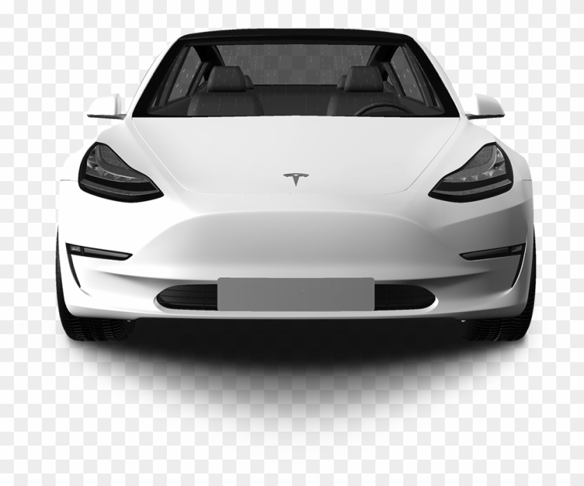 Download 1800 X 752 14 - Tesla Model 3 White Front Clipart Png Download