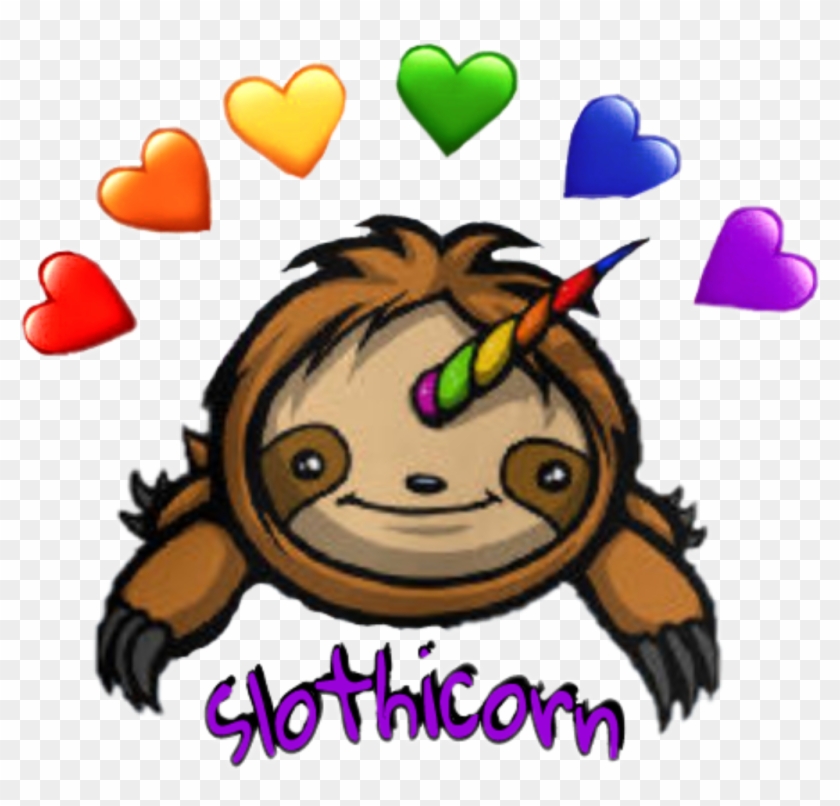 Sloth@kiluwi48 Sticker - Slothicorn Cartoon Clipart