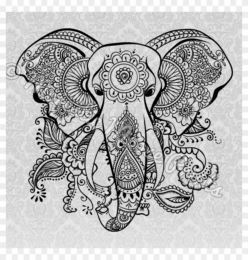 Black And White Stock Majestic Moose Prints Elephant Mandala Svg Free Clipart 991011 Pikpng